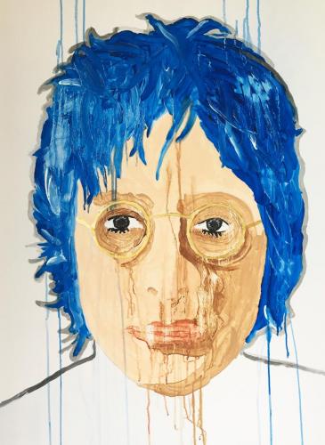 The Noir de l'Ermite  BM John Lennon Blue 90 x 120 cm Mixed Media 