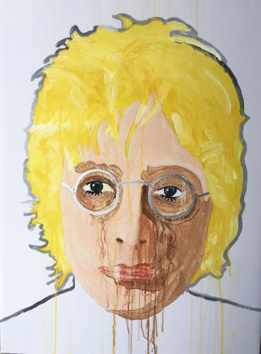 The Noir de l'Ermite  BM John Lennon Yellow 90 x 120 cm Mixed Media 